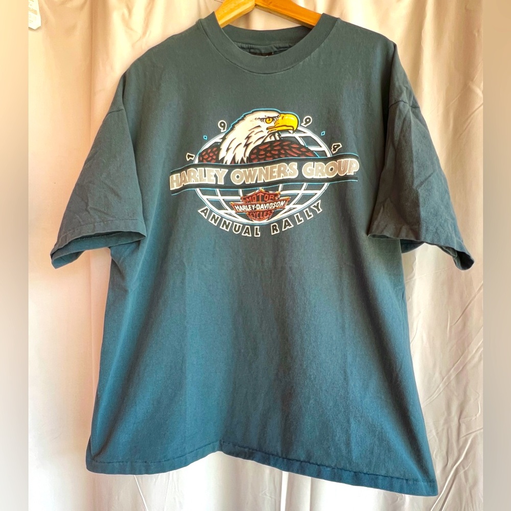 Harley Davidson 1994 VINTAGE Owners Group Annual Rally RK Stratman Blue Large